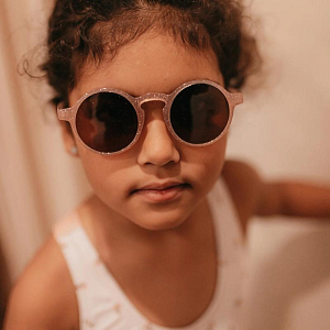 Солнцезащитные очки Mrs. Ertha "Glitter Blush", пудровые блестки